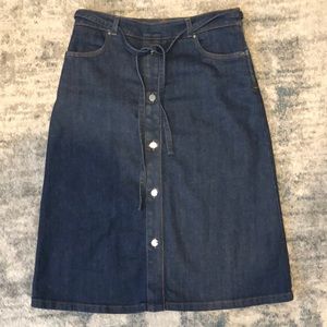 Karen Millen Midi Button Down Jean Skirt